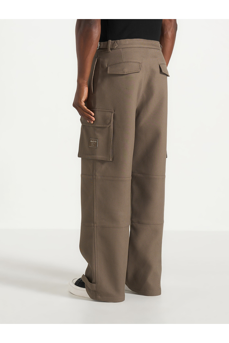 Mathis Twill Signature Wide Leg Cargo Trousers, Alternate, color, Olive