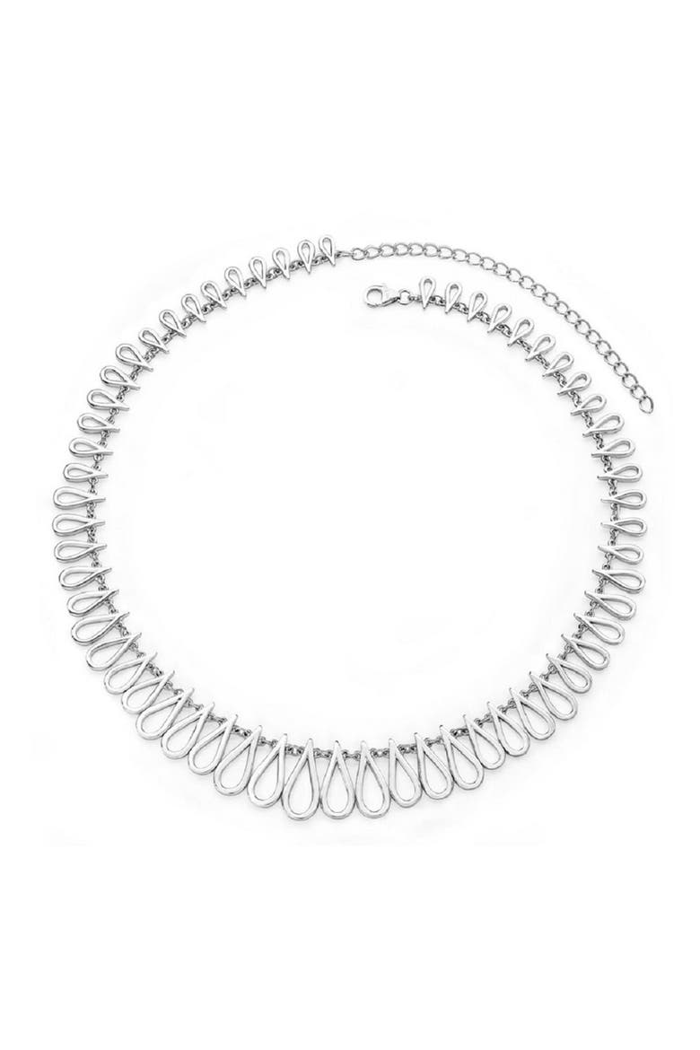 Large Petal Necklace, Main, color, Sterling Silver
