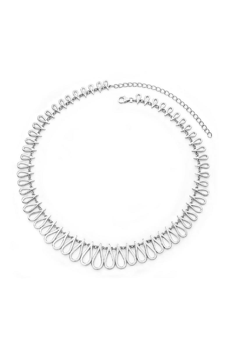 Lucy Quartermaine Large Petal Necklace, Main, color, Sterling Silver