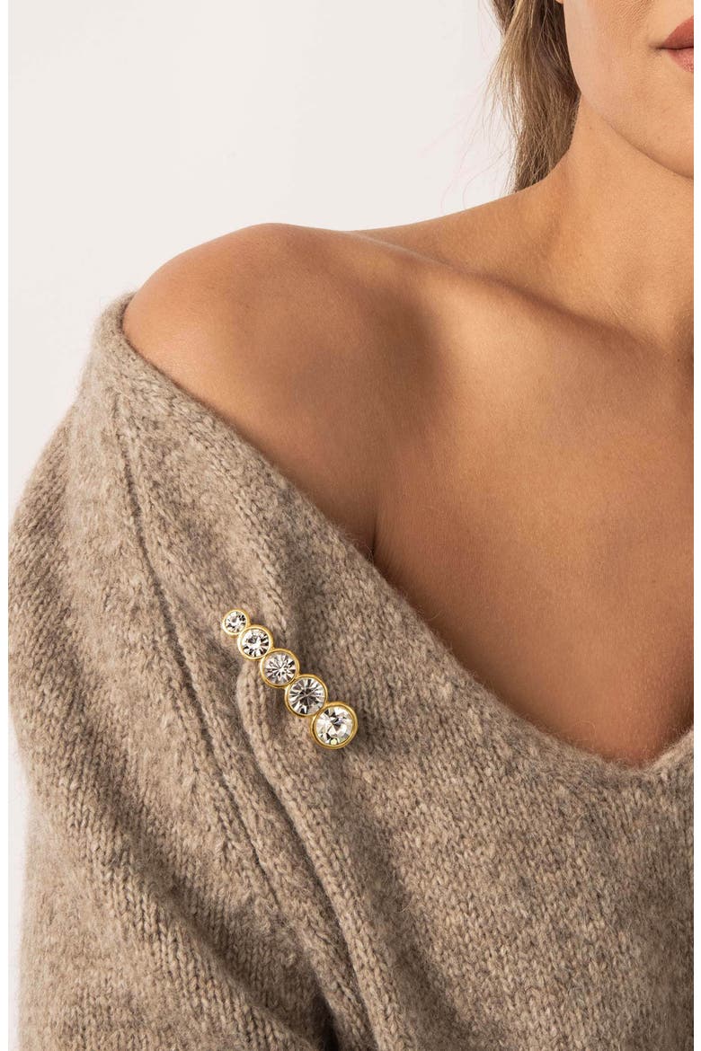 Crystal Line Brooch, Alternate, color, GOLD