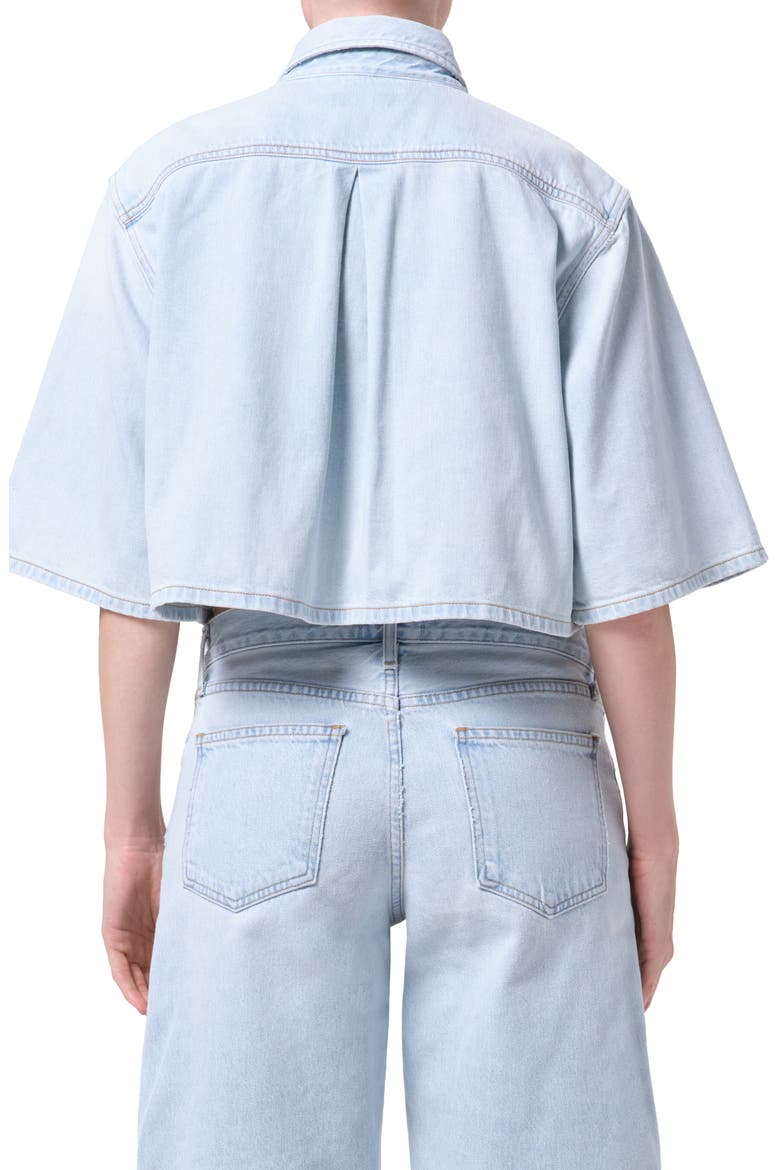 Tomine Boxy Denim Button-Up Shirt, Alternate, color, PAUSE LIGHT INDIGO