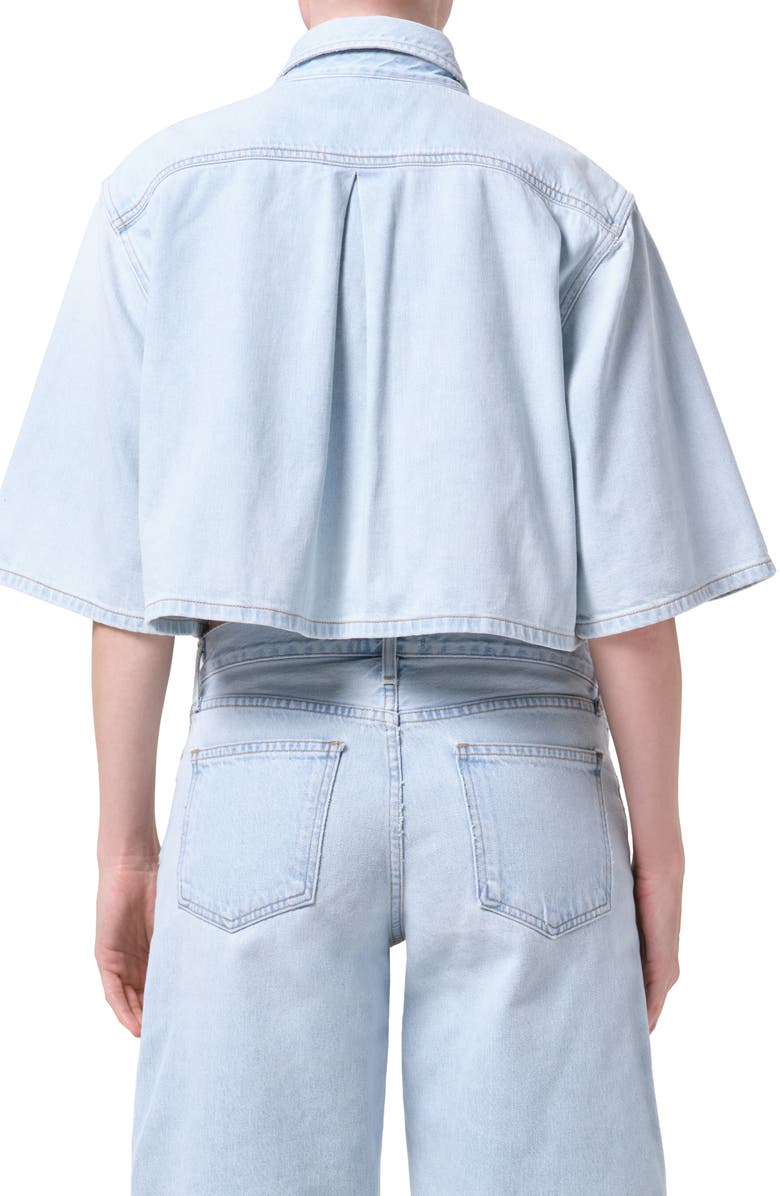 AGOLDE Tomine Boxy Denim Button-Up Shirt, Alternate, color, Pause Light Indigo