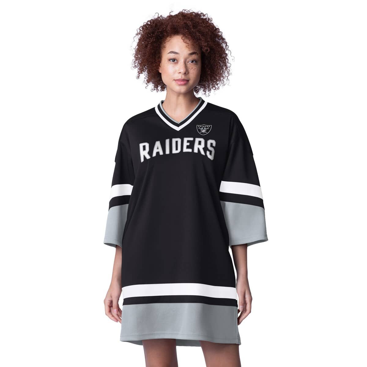 Starter Black Las Vegas Raiders Slap Shot 3/4 Sleeve Sneaker Dress