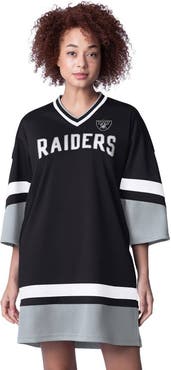 STARTER Women's Starter Black Las Vegas Raiders Slap Shot 3/4 Sleeve Sneaker Dress