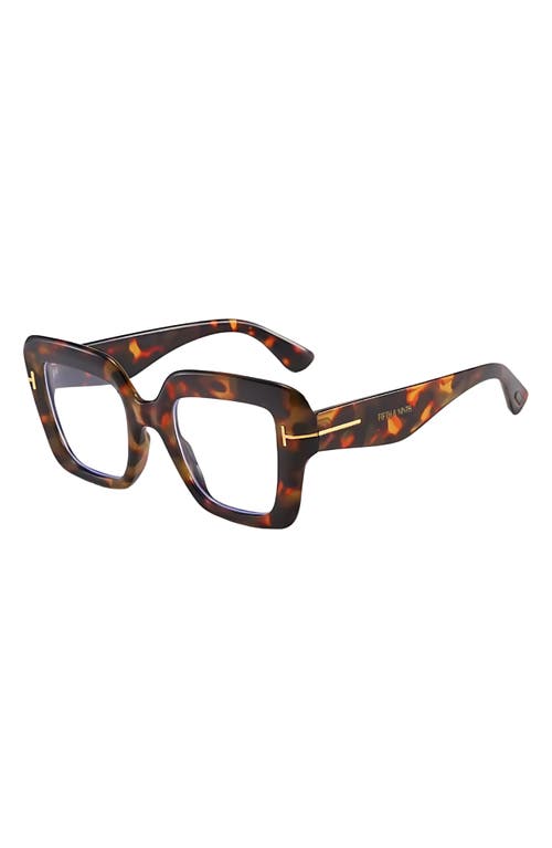 Fifth & Ninth Bailey 58mm Square Blue Light Blocking Glasses In Brown