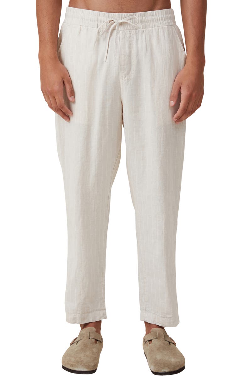 Cotton On Drawstring Waist Linen Pants, Main, color,