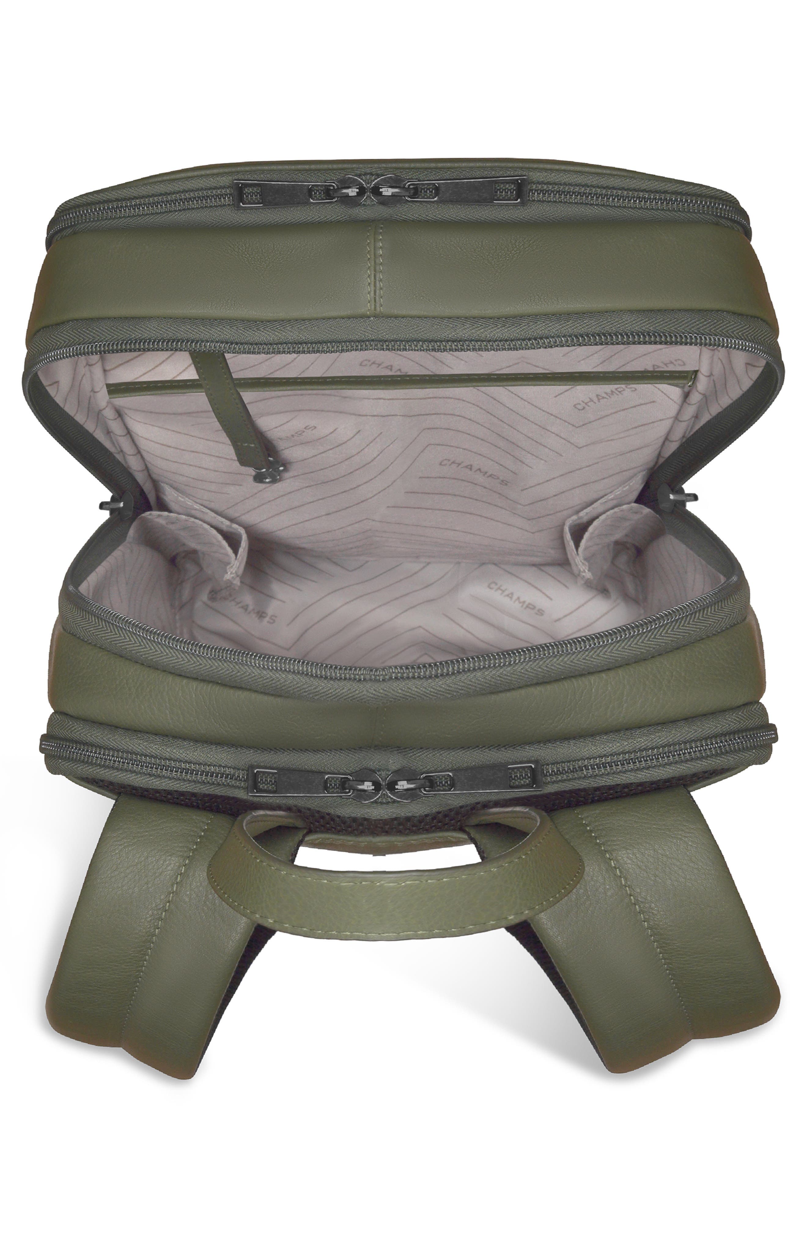 CHAMPS Onyx Leather Backpack, Alternate, color, Khaki