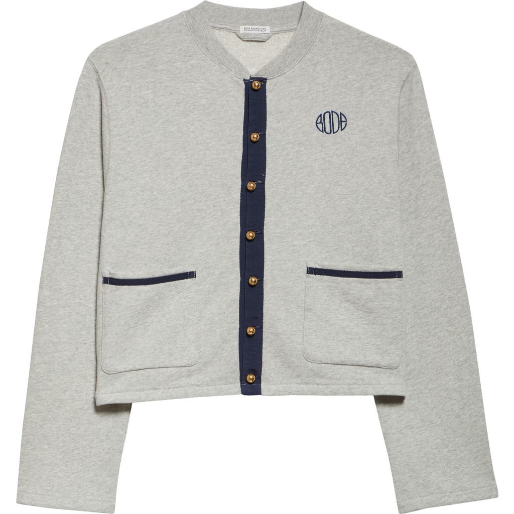 Bode Gray Heathered Cardigan In Grey