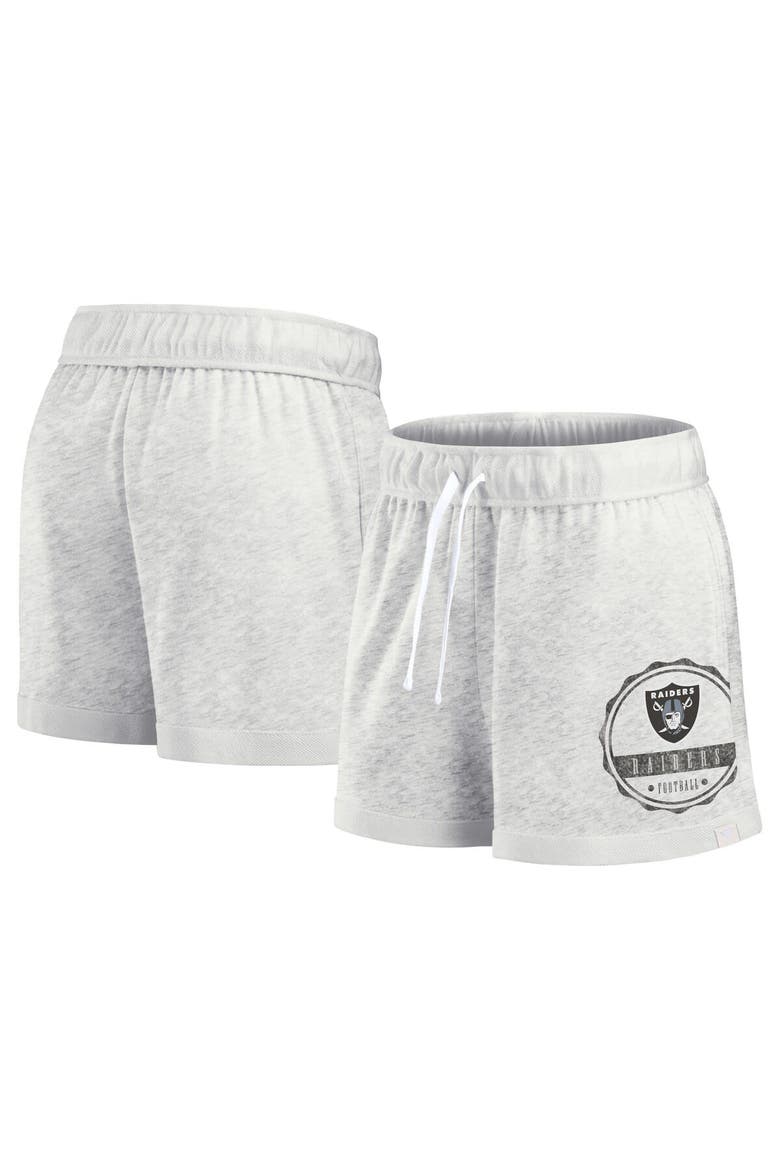 Women's Fanatics Branded Oatmeal Las Vegas Raiders Vintage Badge Shorts, Main, color, Oatmeal