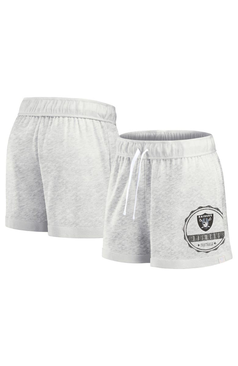 FANATICS Women's Fanatics Branded Oatmeal Las Vegas Raiders Vintage Badge Shorts, Main, color, Oatmeal