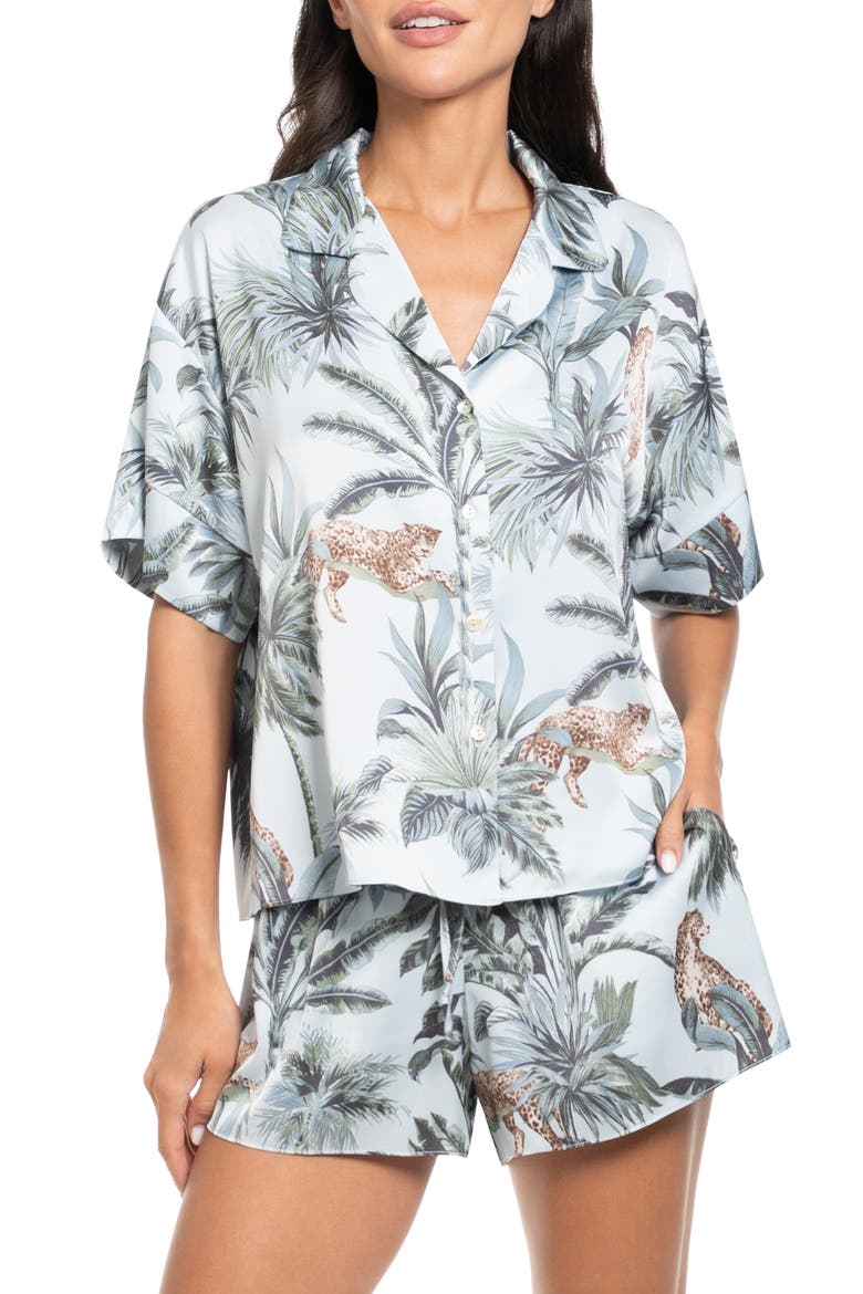 Satin Short Pajamas, Main, color, BLUE