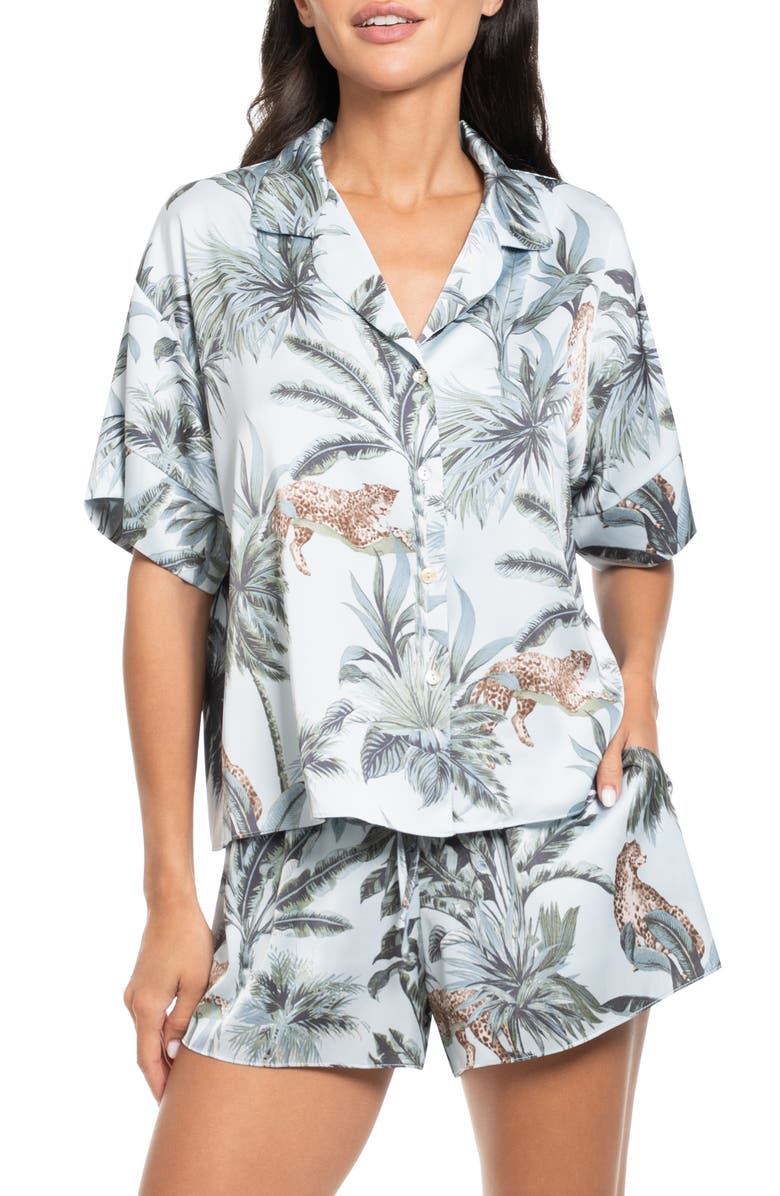 Midnight Bakery Satin Short Pajamas, Main, color, Blue