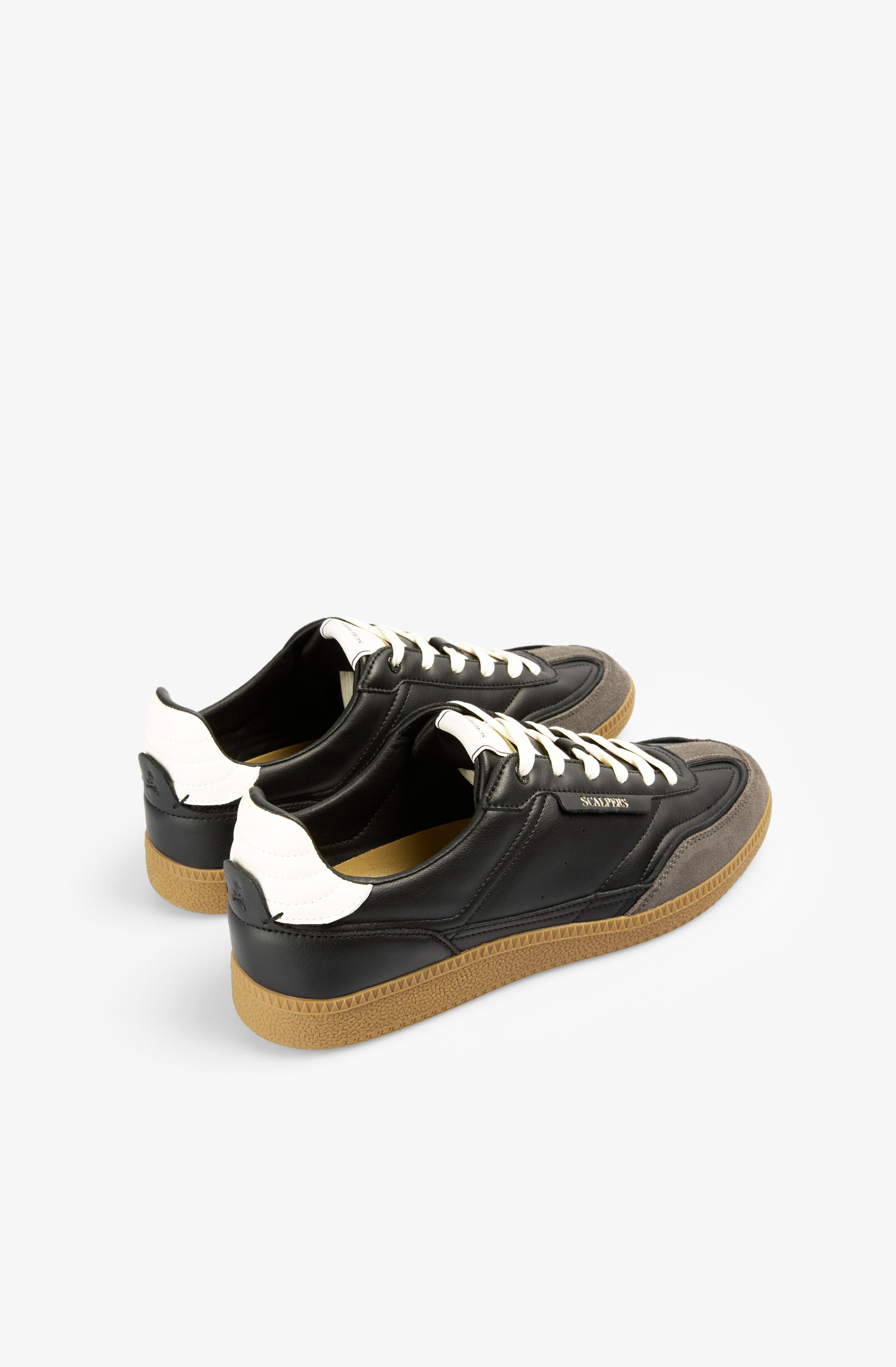 Scalpers Leather Sneaker Contrast Sole, Alternate, color, Black