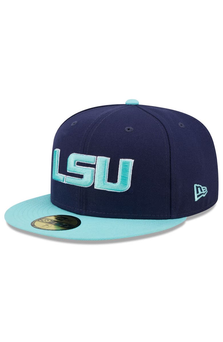 New Era Men's New Era Navy/Light Blue LSU Tigers 59FIFTY Fitted Hat, Alternate, color, 