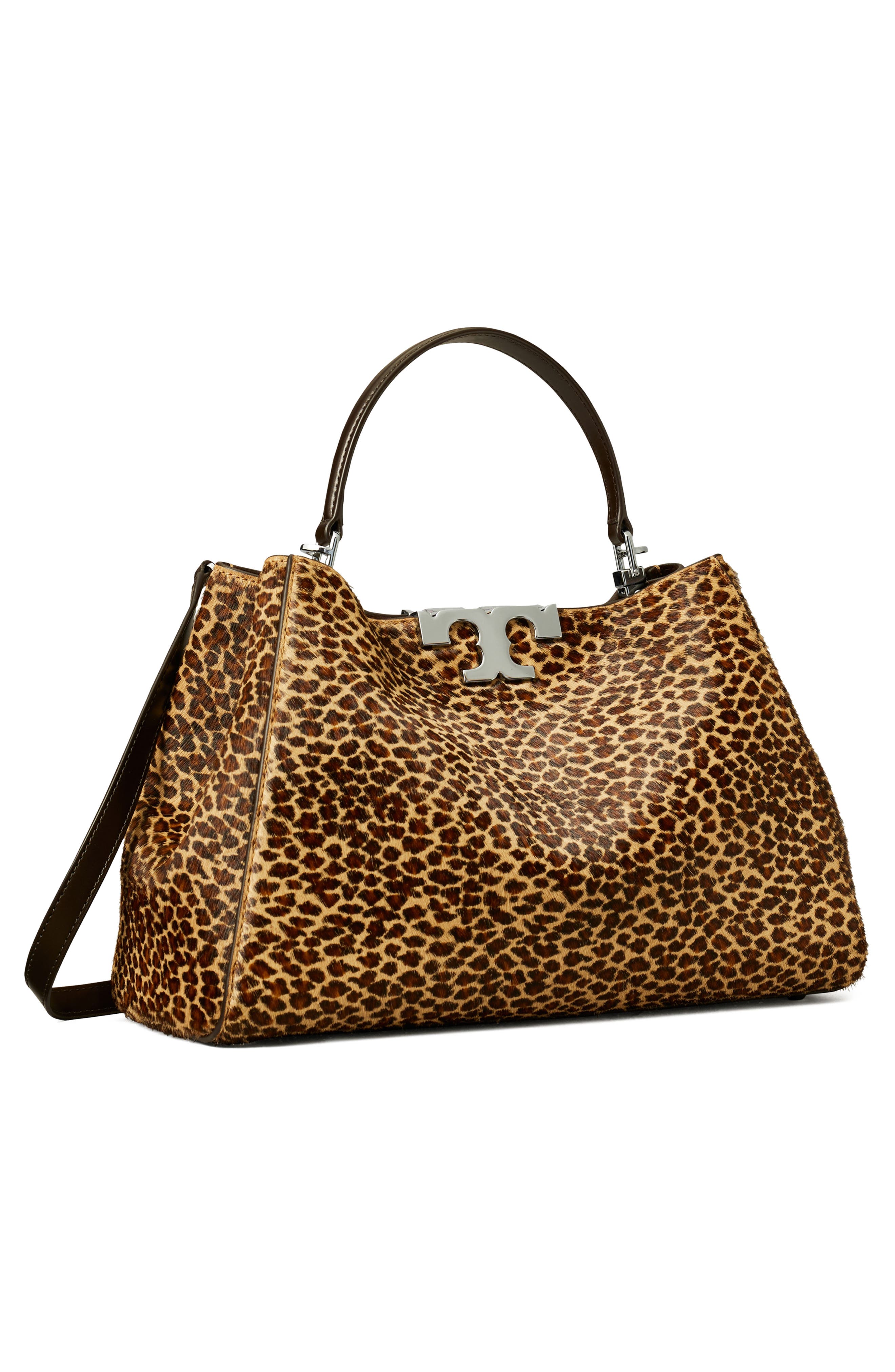 Tory Burch Eleanor Genuine Calf Hair Satchel, Alternate, color, Brown Multi