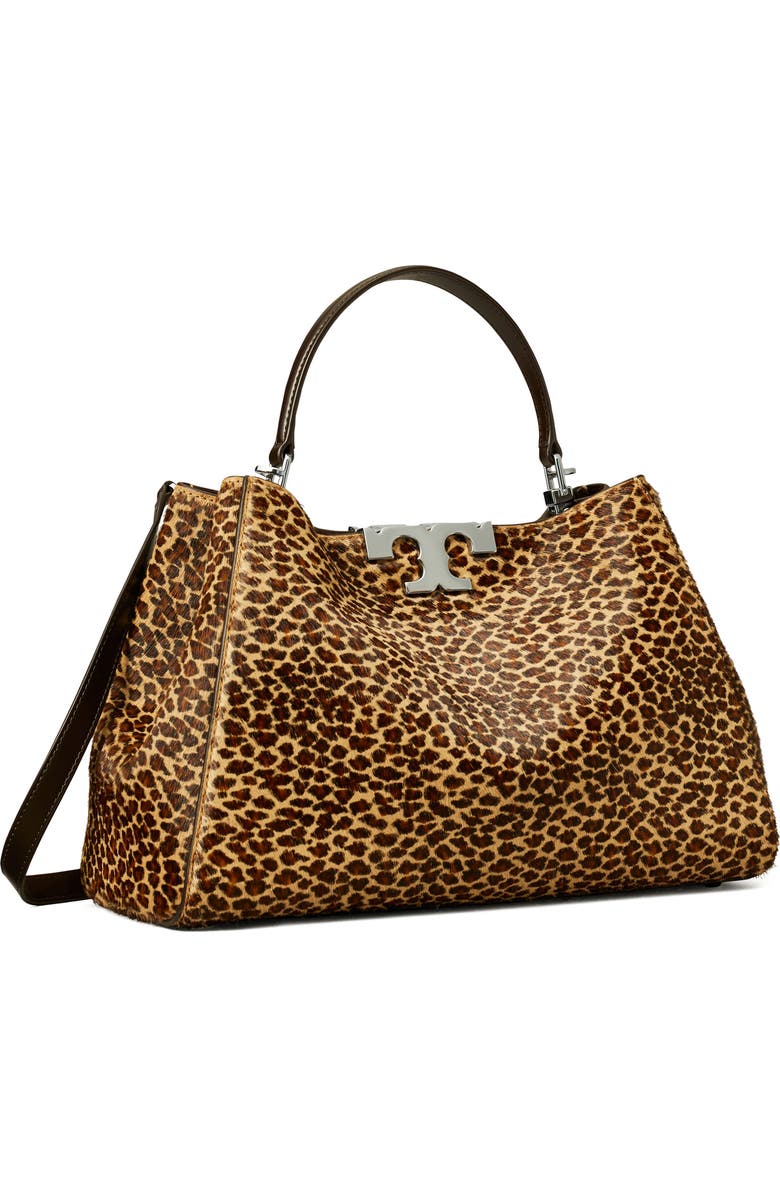 Tory Burch Eleanor Genuine Calf Hair Satchel, Alternate, color, Brown Multi