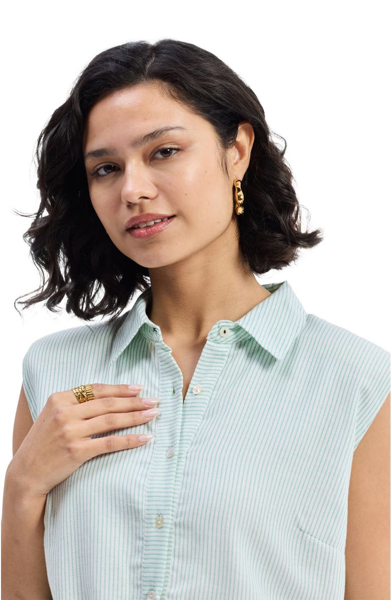 Reistor Drawstring Shirt Dress in Stripes, Alternate, color, Parallel Paths