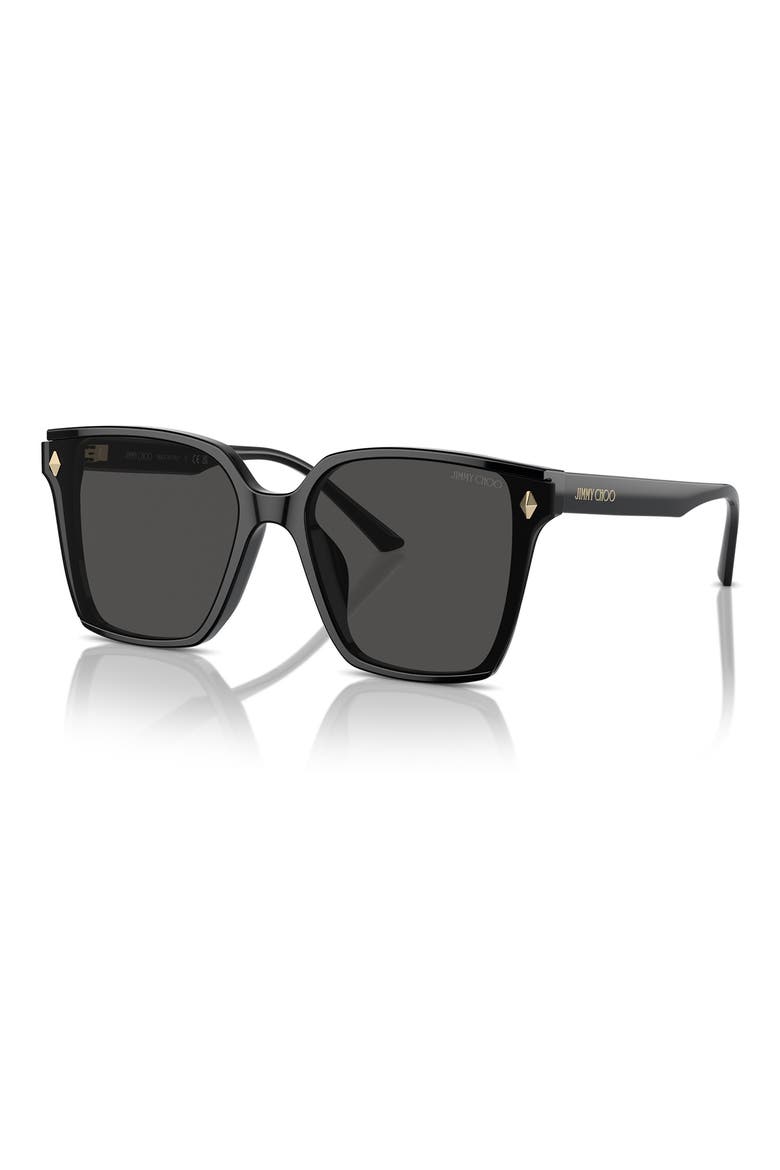 61mm Oversize Square Sunglasses, Alternate, color, BLACK / DARK GREY