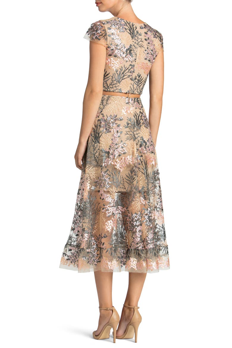 Juliana Embroidered Two-Piece Dress, Alternate, color, PINK BLOSSOM