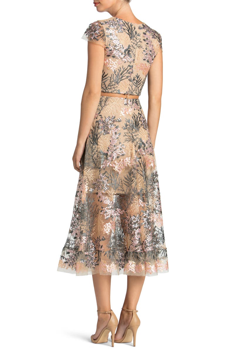 Dress the Population Juliana Embroidered Two-Piece Dress, Alternate, color, 