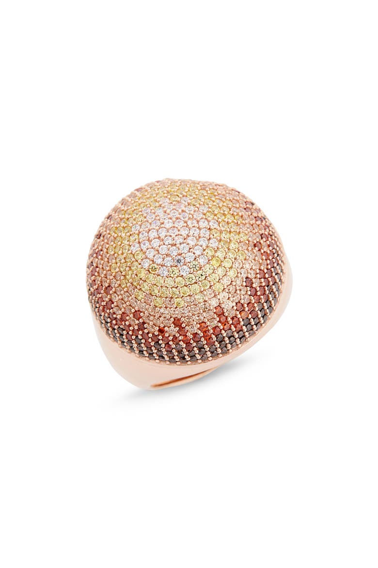 Cubic Zirconia Domed Ring, Main, color, BROWN