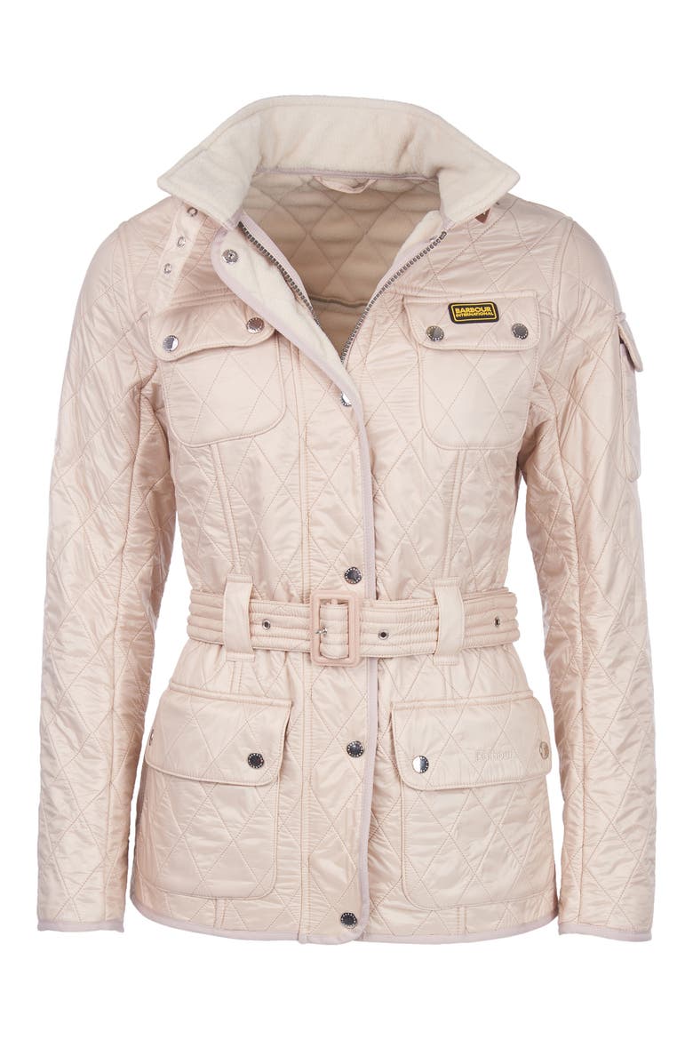 Water Resistant Polarquilt Moto Jacket, Alternate, color, OYSTER