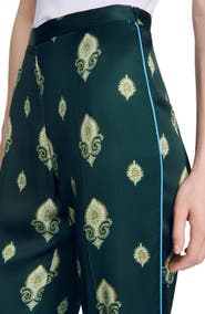 SANDRO Paisley-print floaty trousers