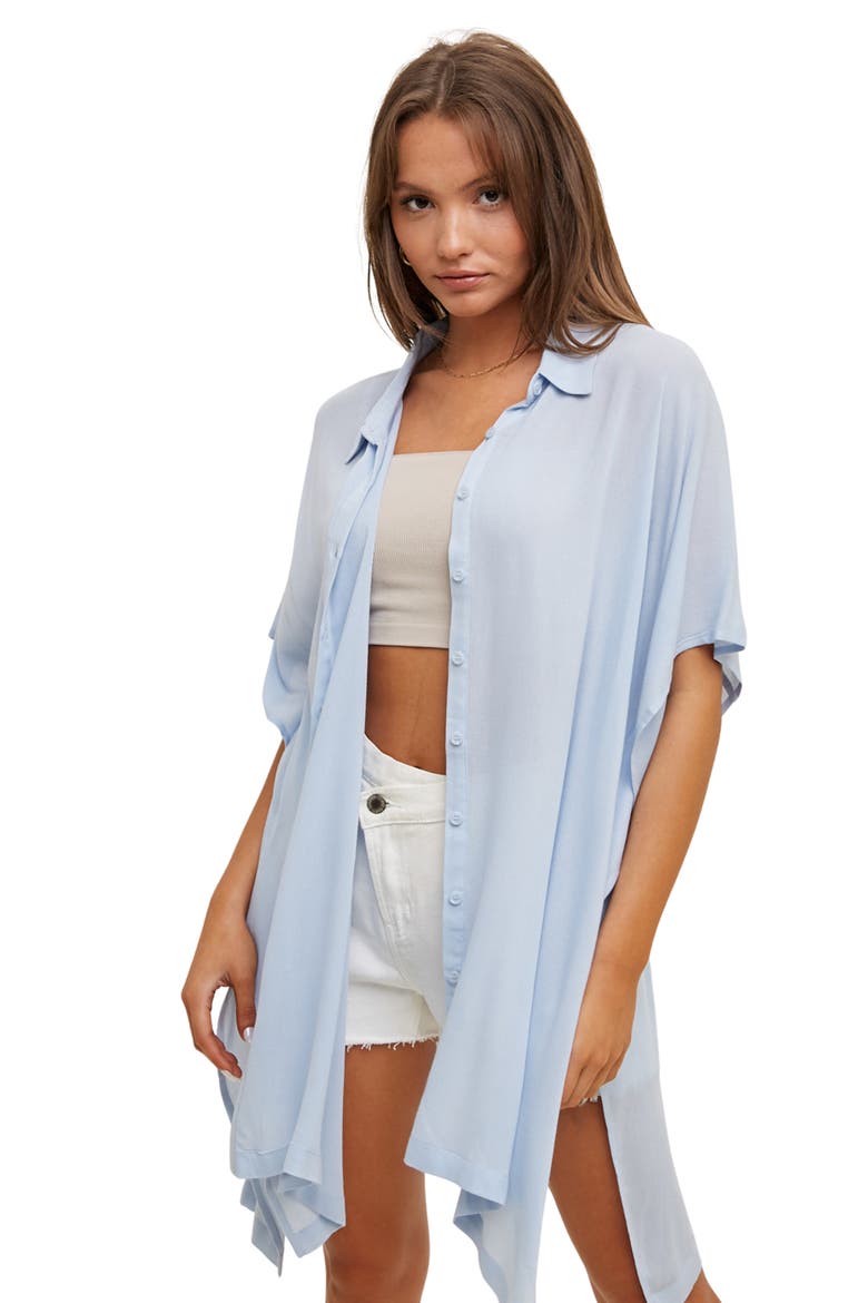 Dolman Sleeve Maxi Shirt, Alternate, color, SKY