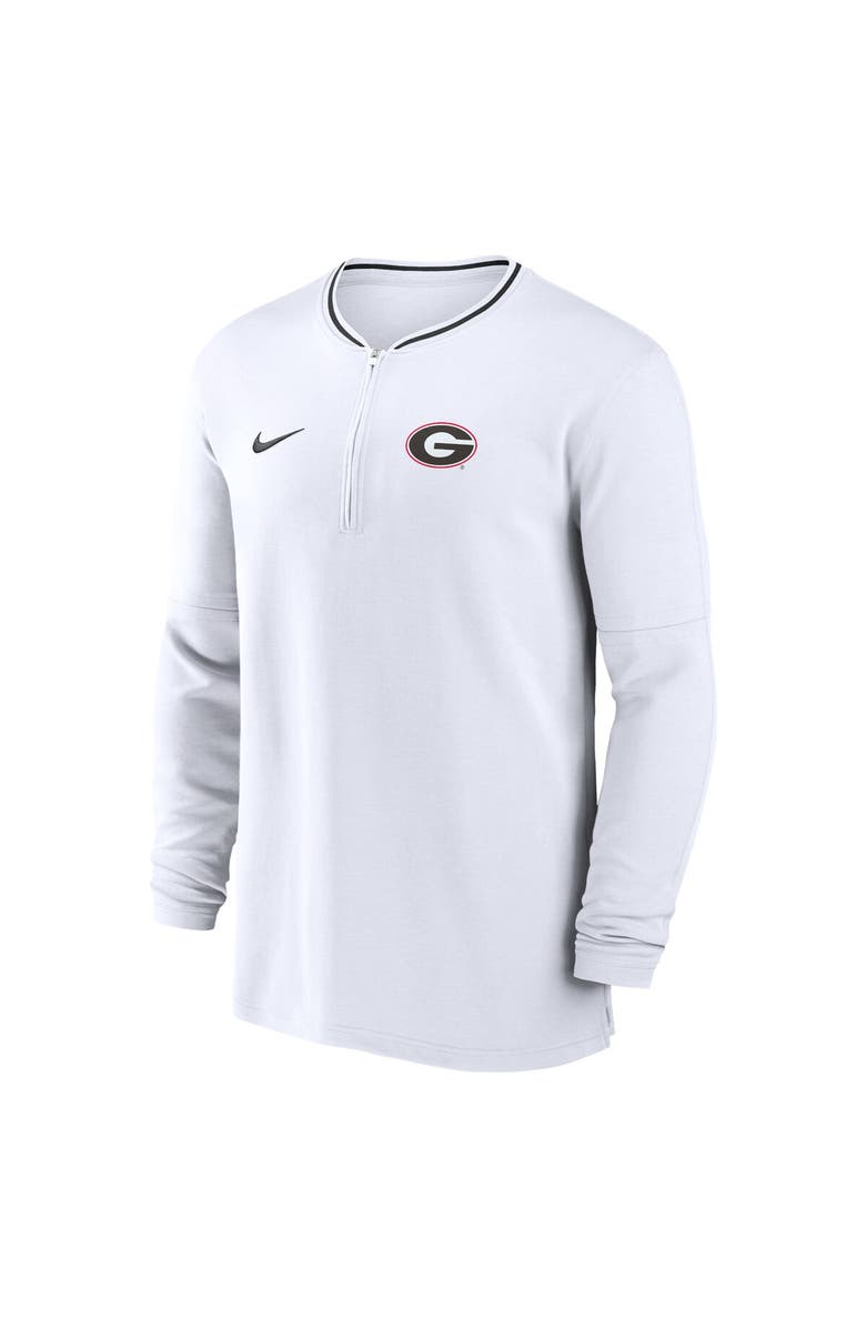 Nike Men's Nike White Georgia Bulldogs 2024 Sideline Coach Performance Half-Zip Long Sleeve Top, Alternate, color, 