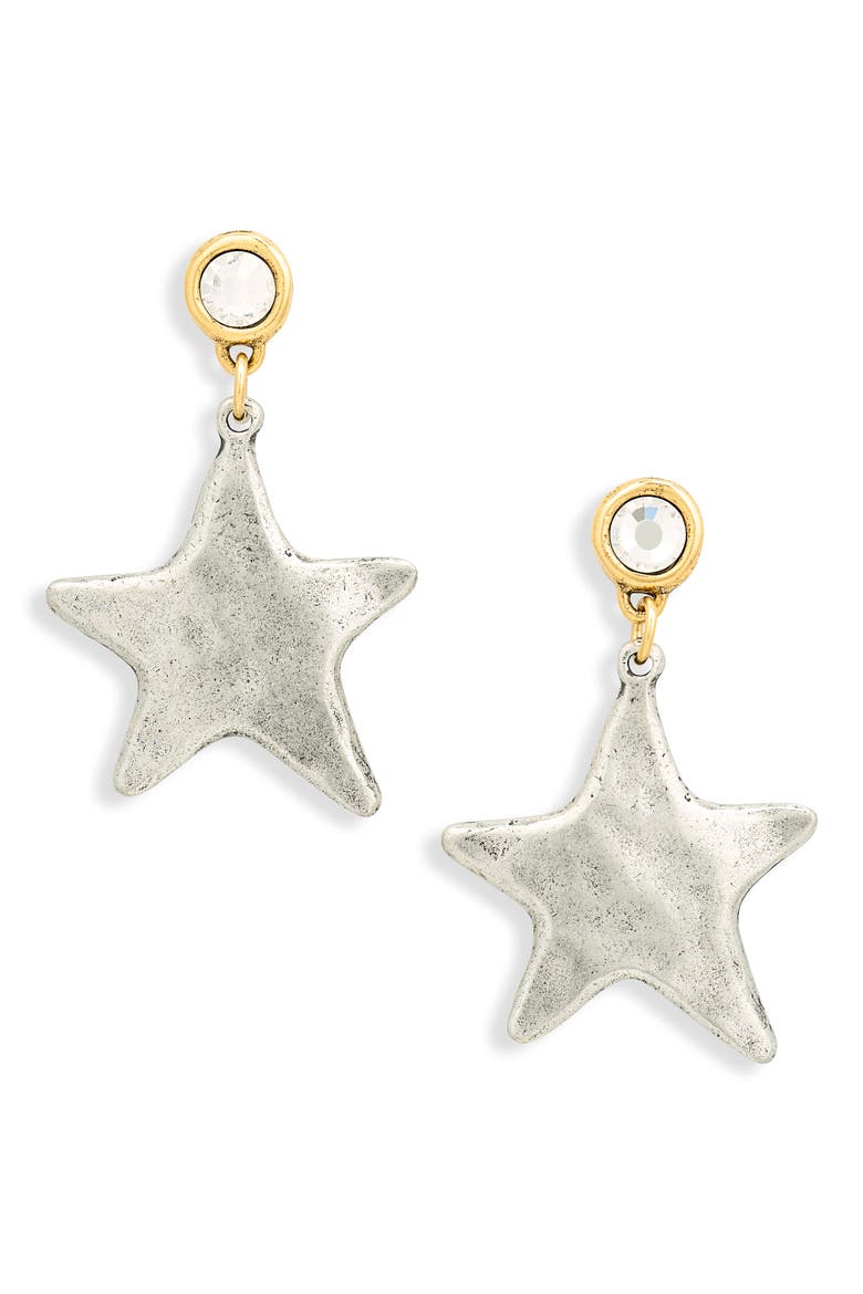 Star Shine Drop Earrings, Main, color, GOLD