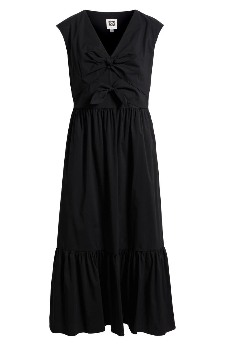 Anne Klein Bow Front Modern Midi Dress, Alternate, color, Anne Black