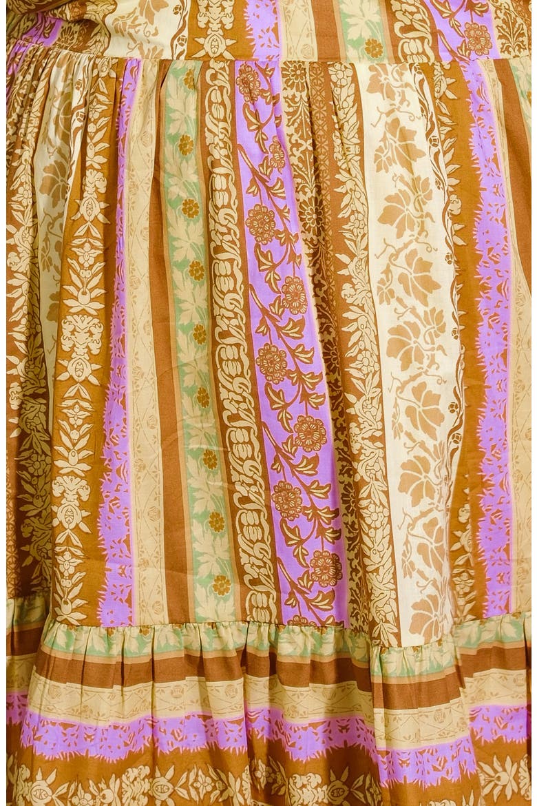 Printed Long Sleeve Minidress, Alternate, color, BROWN LAVENDER