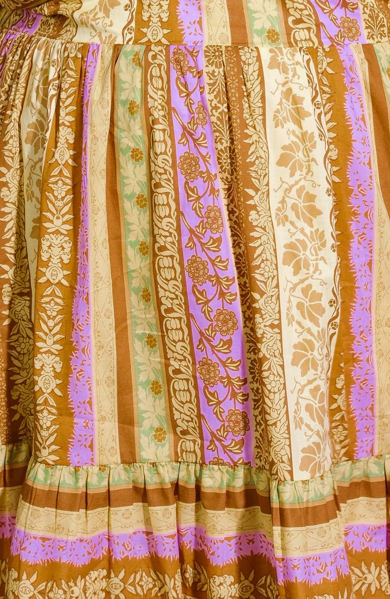 FLYING TOMATO Printed Long Sleeve Minidress, Alternate, color, Brown Lavender