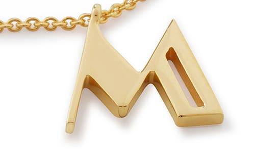 Monica Vinader Initial Pendant Necklace In 18ct Gold Vermeil/ss- M