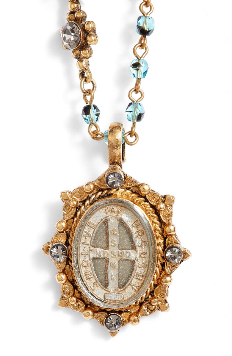 Virgins Saints & Angels Oval Pinto San Benito Magdalena Rosary Necklace, Main, color, 