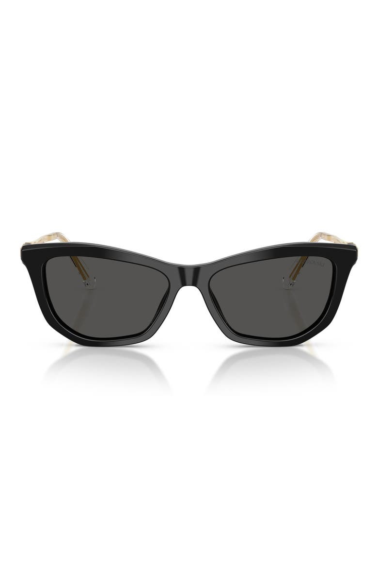 56mm Cat Eye Sunglasses, Main, color, BLACK / DARK GREY