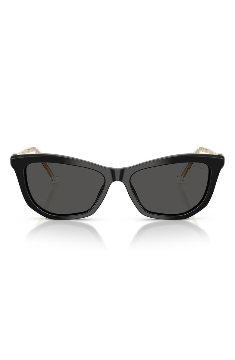 Swarovski 56mm Cat Eye Sunglasses, Main, color, Black / Dark Grey