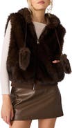 Steve Madden Sophee Faux Fur Hooded Vest