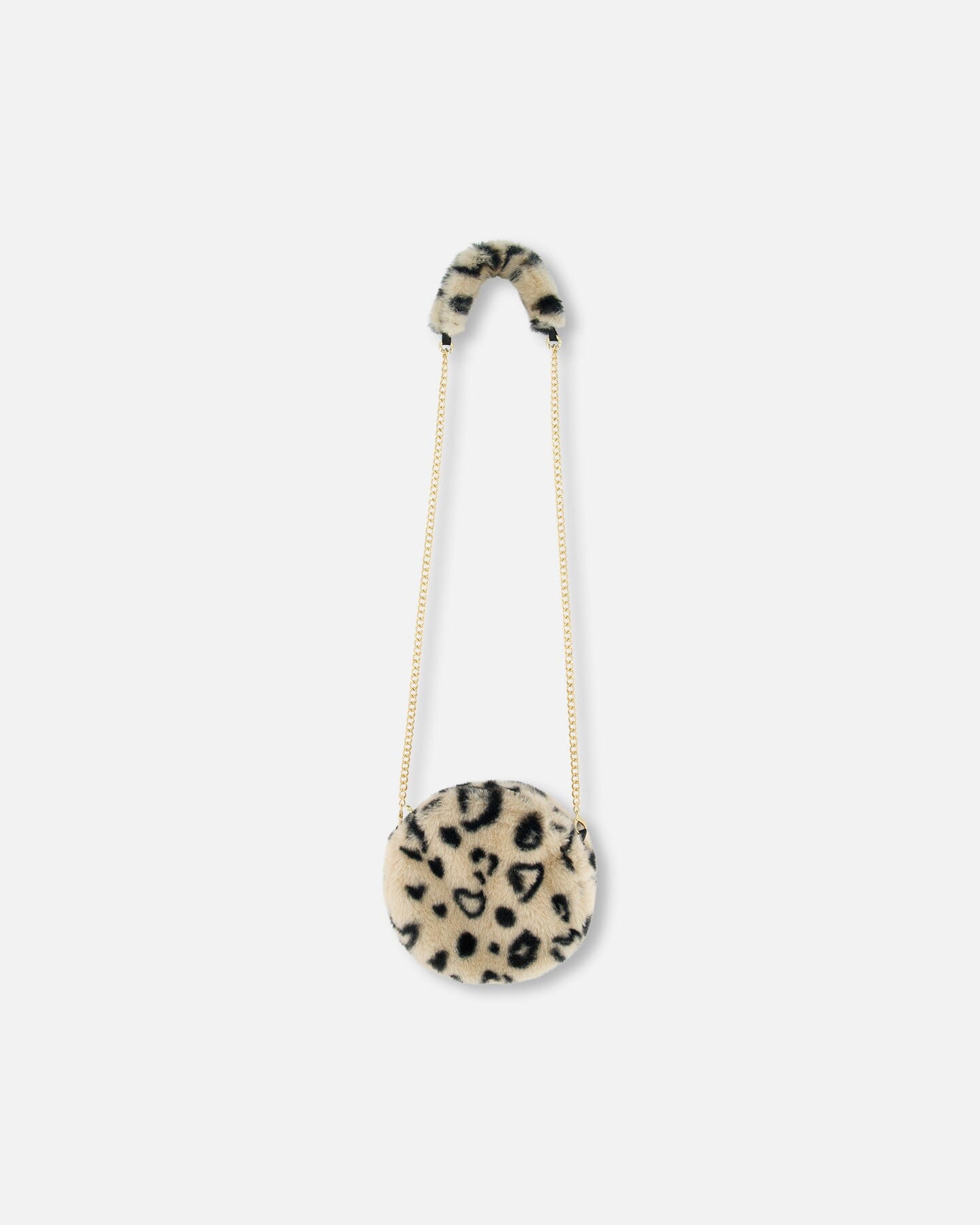 Deux par Deux Girl's Printed Leopard Faux Fur Shoulder Bag, Alternate, color, 