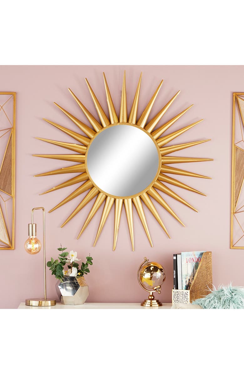COSMO BY COSMOPOLITAN Goldtone Metal Starburst Wall Mirror, Alternate, color, 