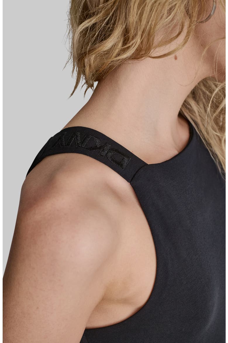 Logo Sleeveless Midi Body-Con Dress, Alternate, color, BLACK