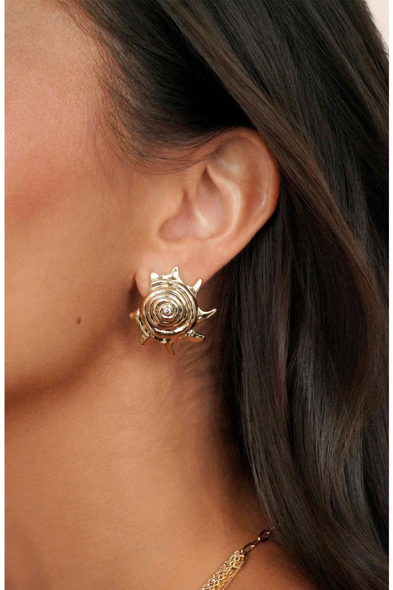 Sorrento Shell Statement Earrings, Alternate, color, GOLD
