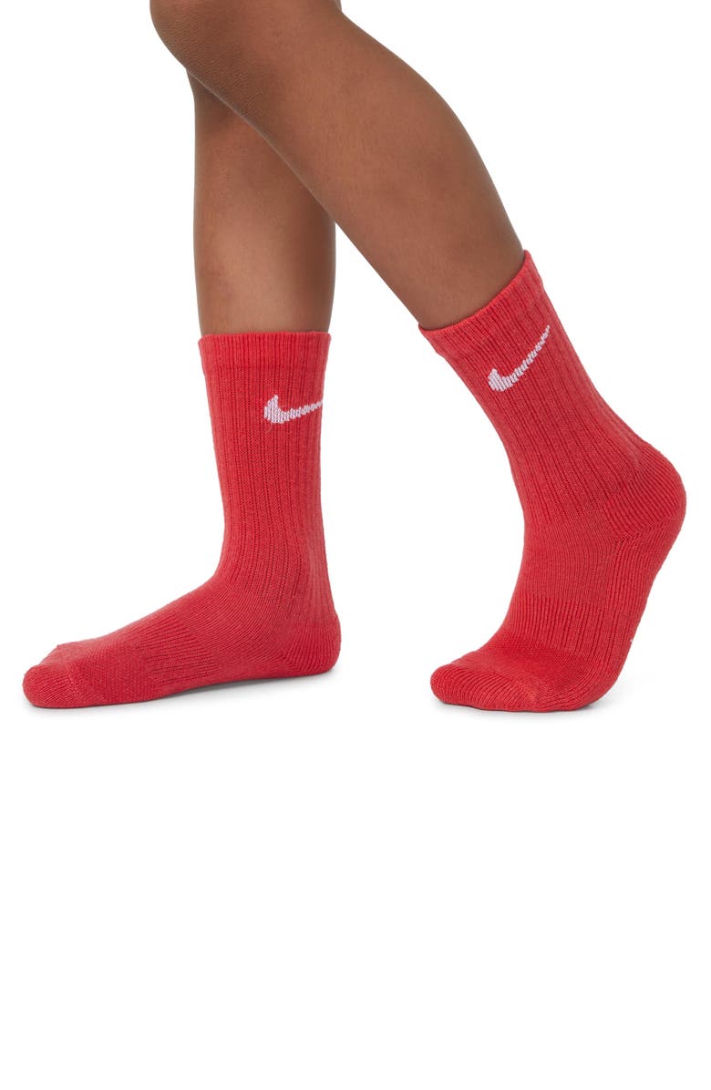 Nike Kids' Basic Swoosh Rib Crew Socks, Alternate, color, 