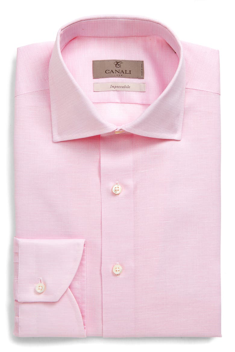 Regular Fit Geometric Dress Shirt, Main, color, PINK