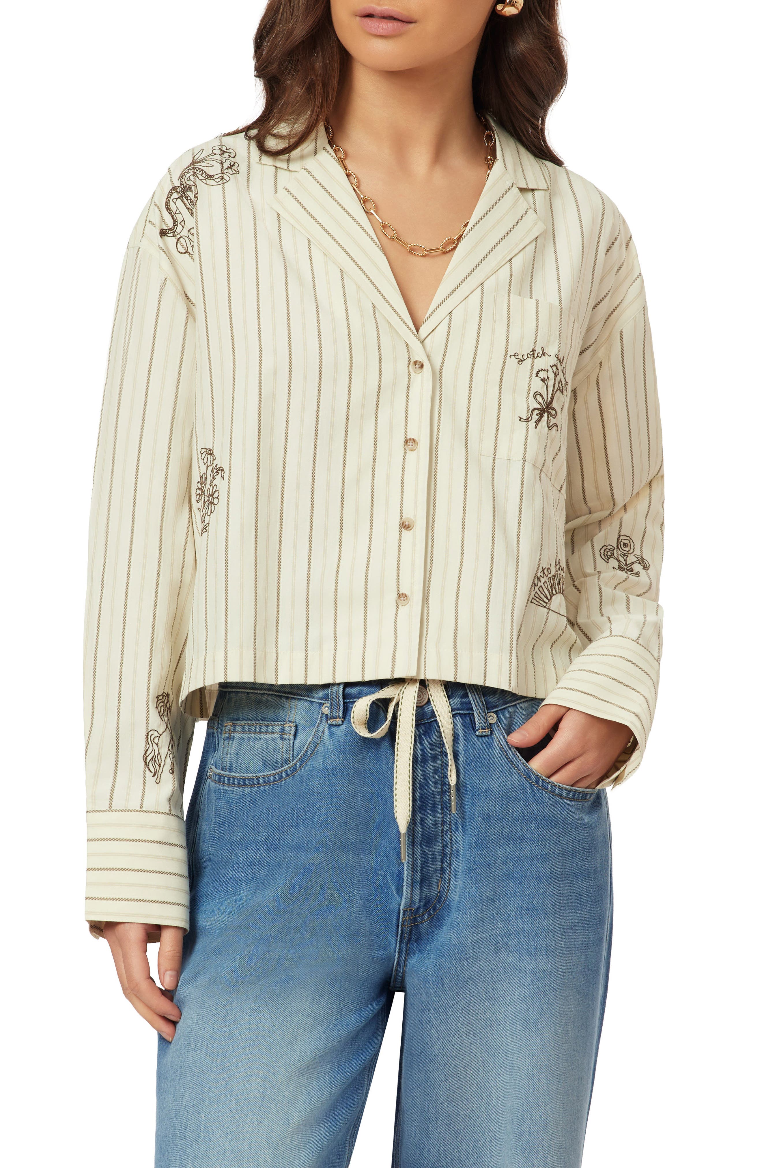 Scotch & Soda Embroidered Stripe Shirt