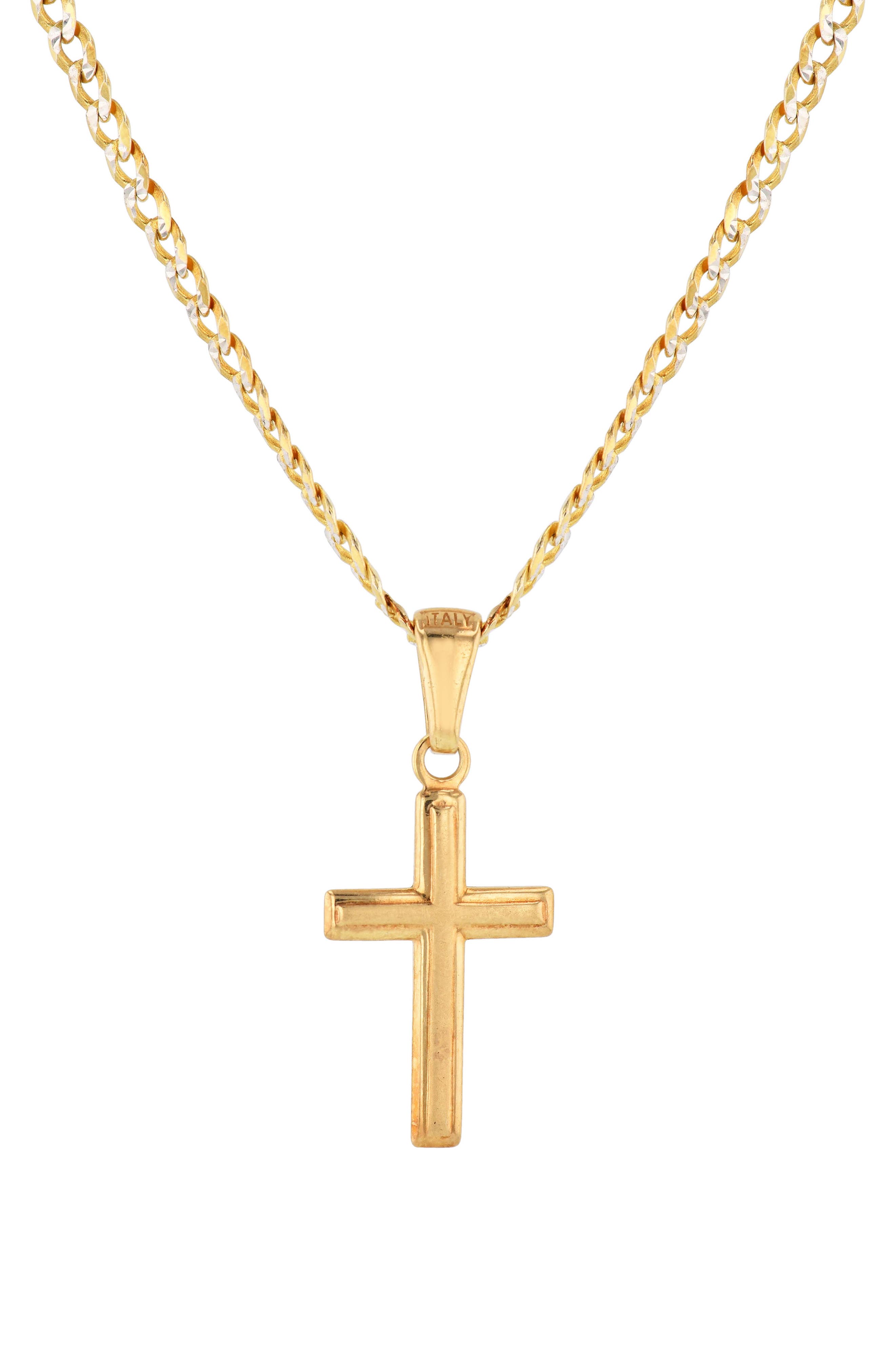 Italian Cross Pendant Necklace