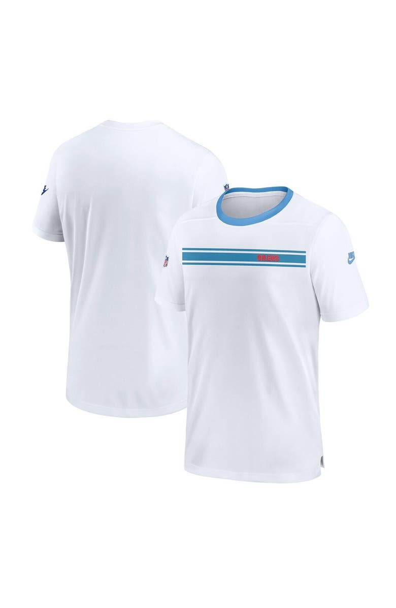Nike Men's Nike White Tennessee Titans Oilers Throwback Sideline Coach Alternate Performance T-Shirt, Main, color, White