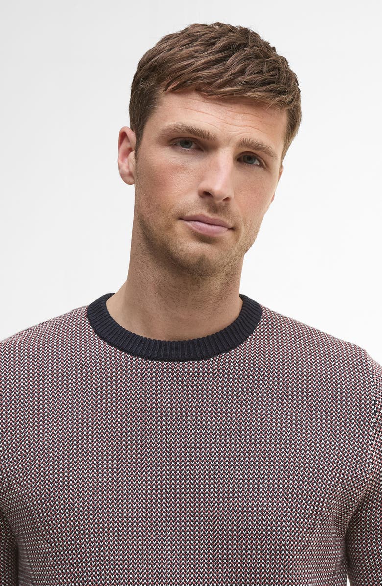 Barbour Wells Bird's Eye Cotton Sweater, Alternate, color, Navy