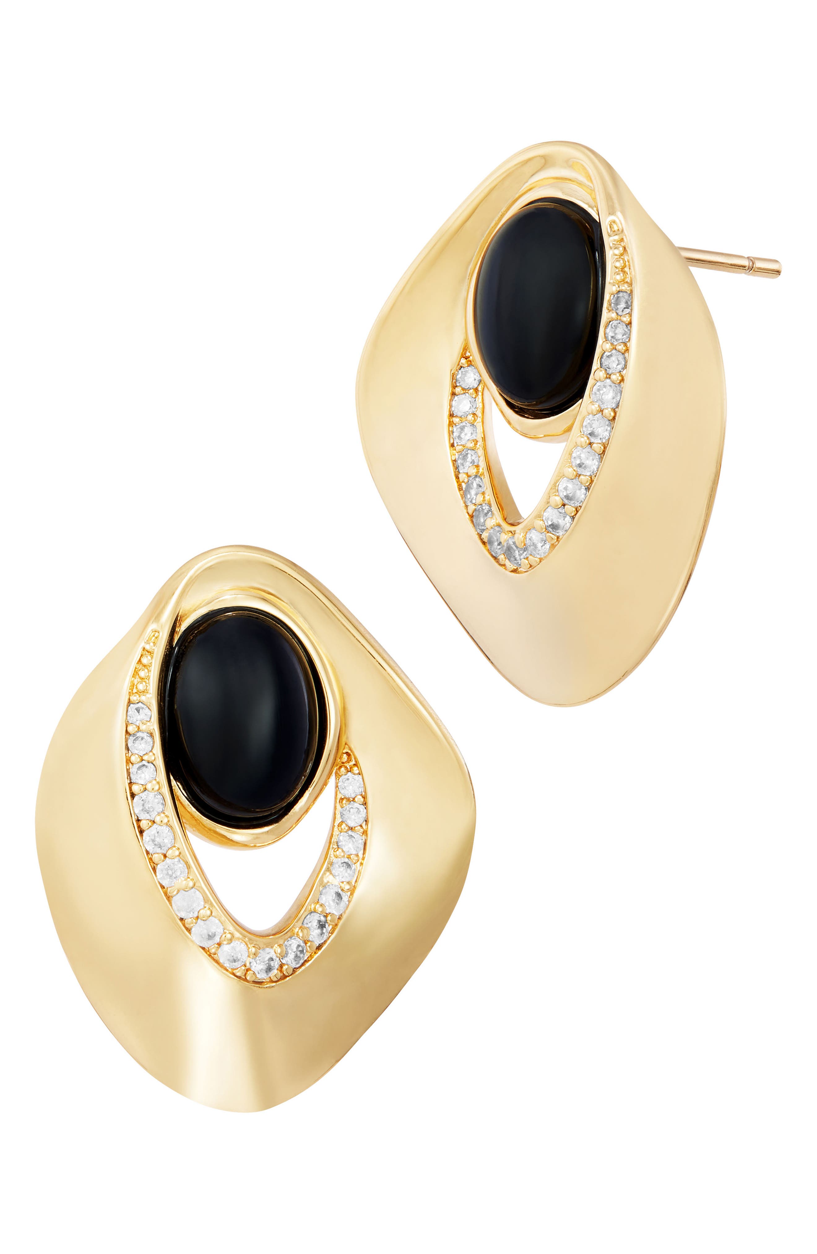 Geometric Onyx Stud Earrings