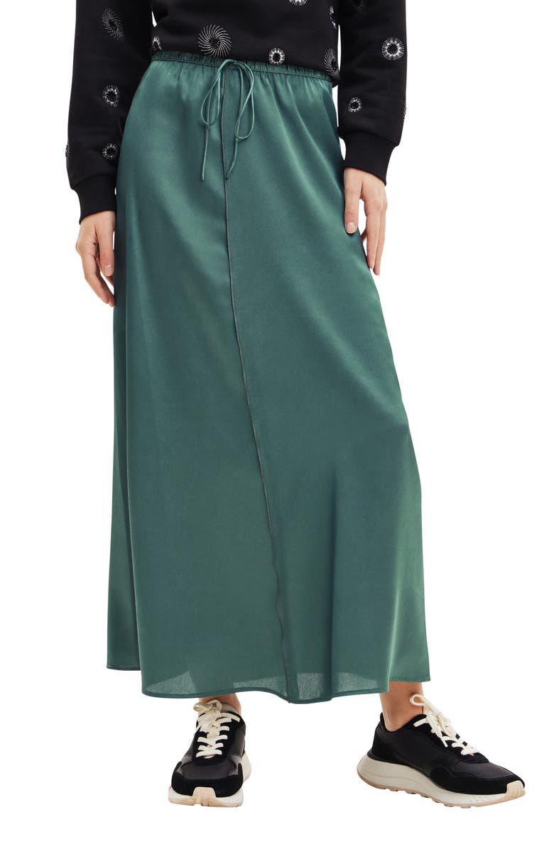 Desigual Satin Maxi Skirt, Main, color,